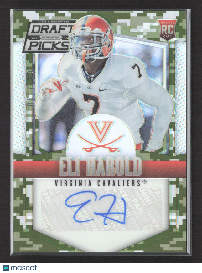 2015 Panini Prizm Collegiate Draft Picks Eli Harold #186 Camo RC Auto /199