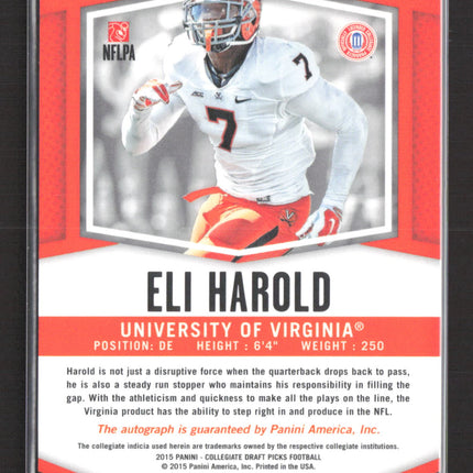2015 Panini Prizm Collegiate Draft Picks Eli Harold #186 Camo RC Auto /199