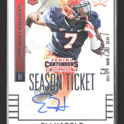 2015 Panini Contenders Draft Picks Eli Harold #186 RC Auto