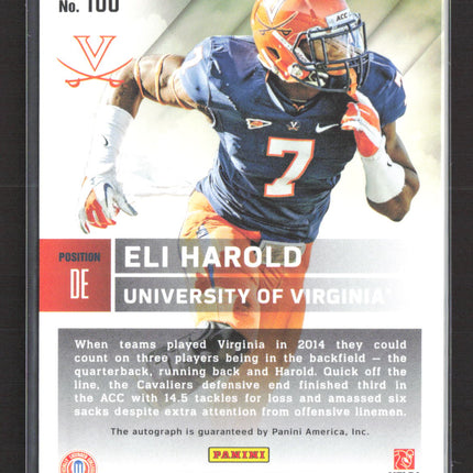 2015 Panini Contenders Draft Picks Eli Harold #186 RC Auto
