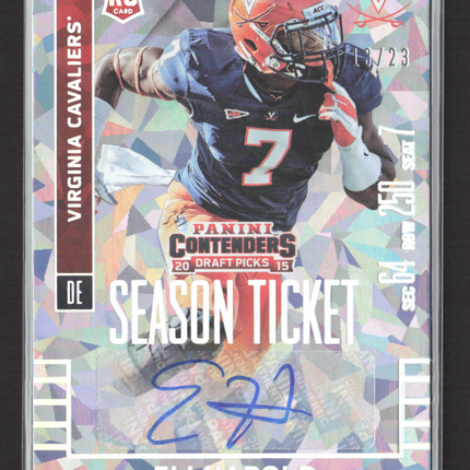 2015 Panini Contenders Draft Picks Eli Harold #186 RC 13/23 Auto Cracked Ice