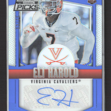 2015 Panini Prizm Collegiate Draft Picks Eli Harold #186 Blue RC Auto /25