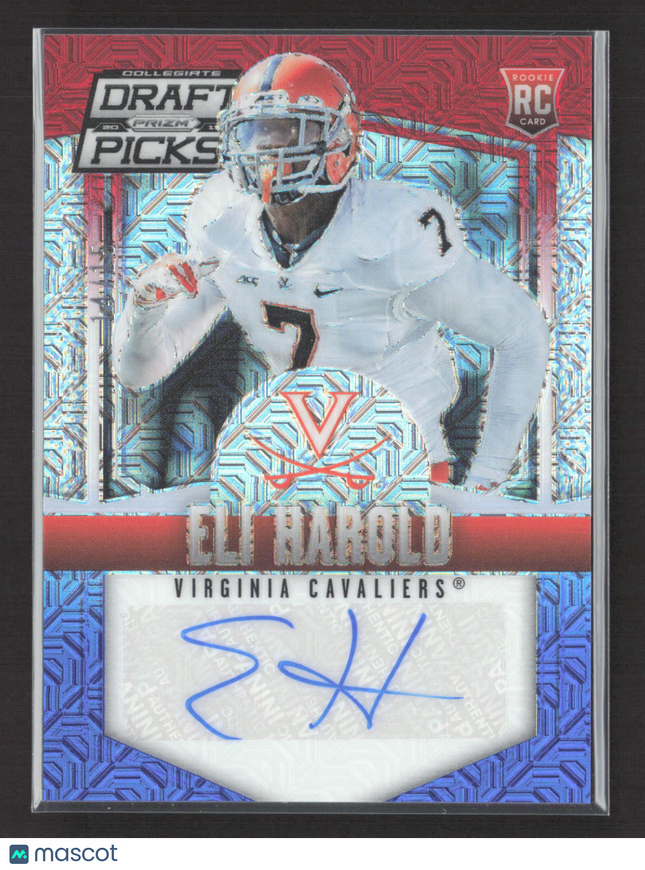 2015 Prizm Collegiate Draft Picks Eli Harold #186 Red White Blue RC Auto /15