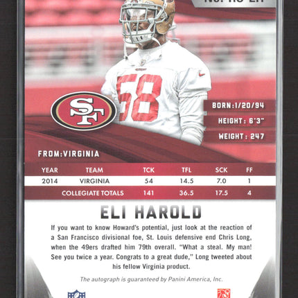 2015 Panini Rookies & Stars Eli Harold #RS-EH RC Auto /99