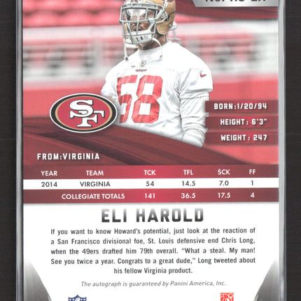 2015 Panini Rookies & Stars Eli Harold #RS-EH RC Auto /99