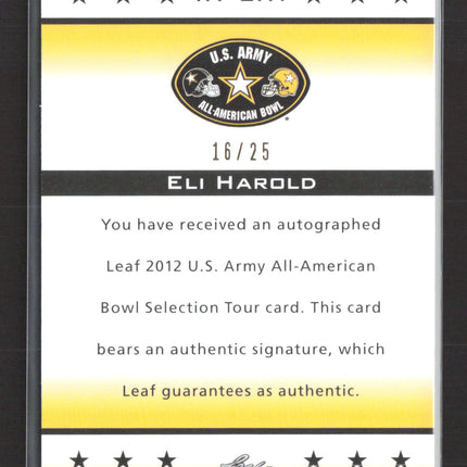 2012 Leaf U.S. Army All-American Bowl Selection Tour Eli Harold #TA-EH1 /25 Auto