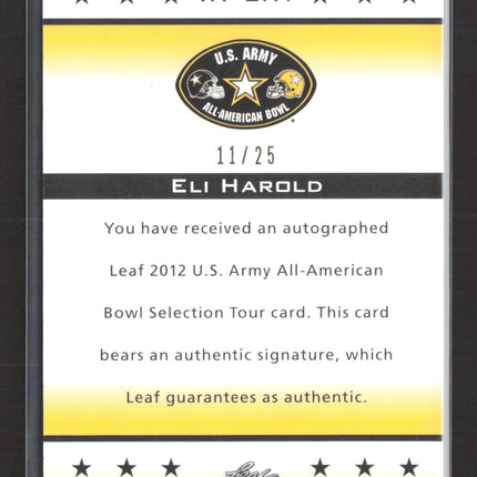 2012 Leaf U.S. Army All-American Bowl Selection Tour Eli Harold #TA-EH1 /25 Auto