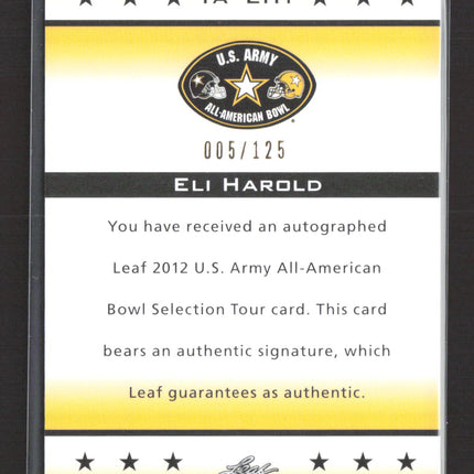 2012 Leaf U.S. Army All-American Bowl Selection Tour Eli Harold #TAEH1 /125 Auto