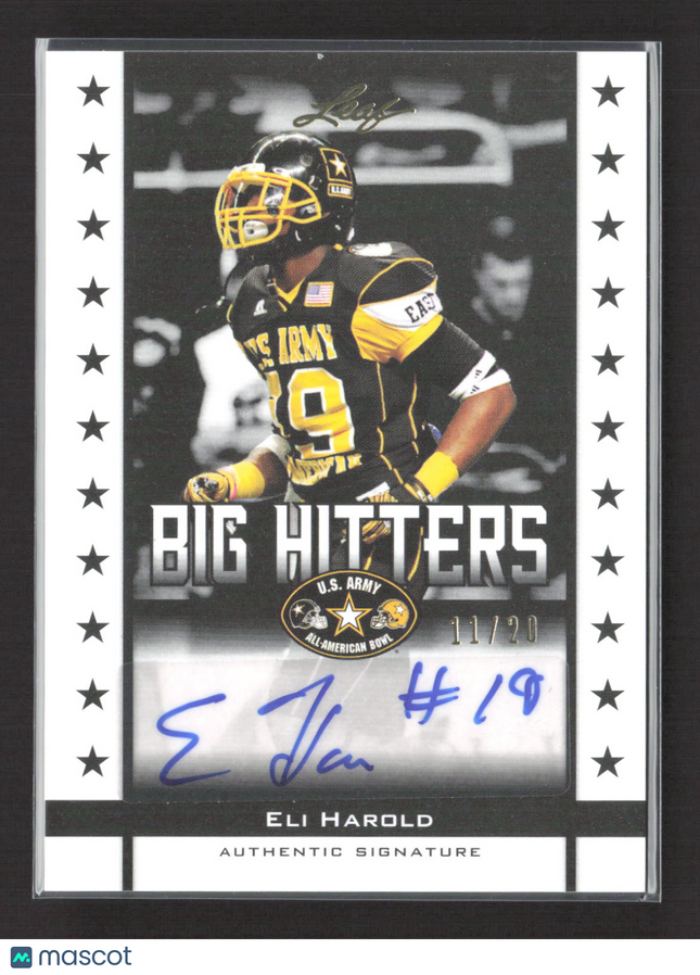 2012 Leaf U.S. Army All-American Bowl Big Hitters Eli Harold #BH-EH1 11/20 Auto