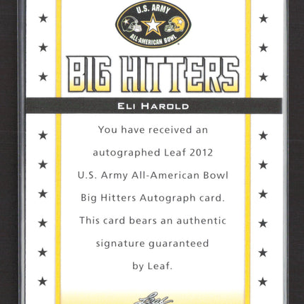 2012 Leaf U.S. Army All-American Bowl Big Hitters Eli Harold #BH-EH1 12/20 Auto
