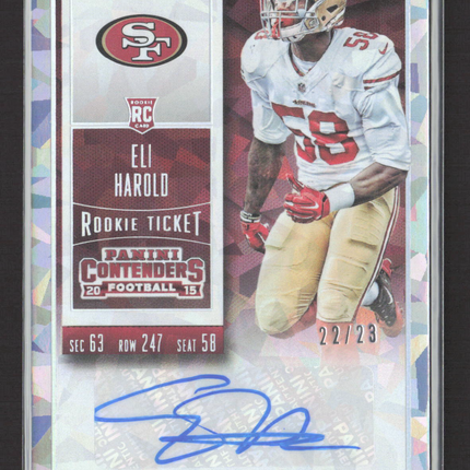 2015 Panini Contenders Football Eli Harold #130 RC 22/23 Auto