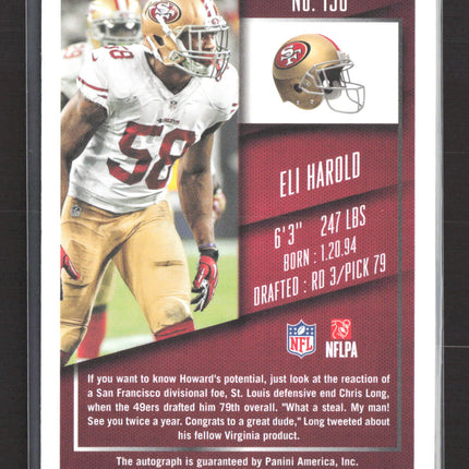 2015 Panini Contenders Football Eli Harold #130 RC Auto