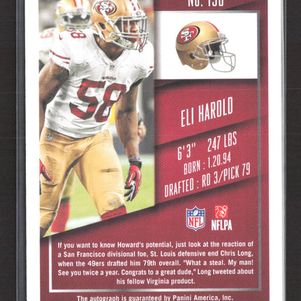 2015 Panini Contenders Football Playoff Ticket Eli Harold #130 41 / 49 RC Auto