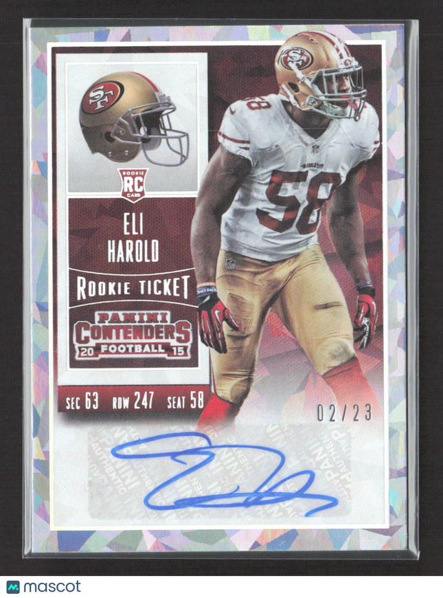 2015 Panini Contenders Eli Harold #130 Cracked Ice 02/23 RC Auto