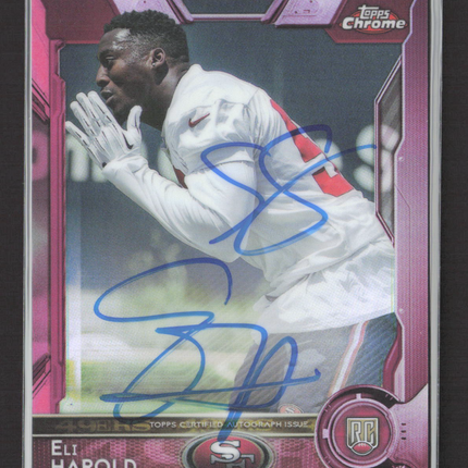 2015 Topps Chrome Eli Harold #158 Pink Refractor RC Auto /75