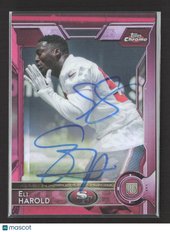 2015 Topps Chrome Eli Harold #158 Pink Refractor RC Auto /75