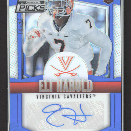 2015 Panini Prizm Collegiate Draft Picks Eli Harold #186 Blue RC Auto /25