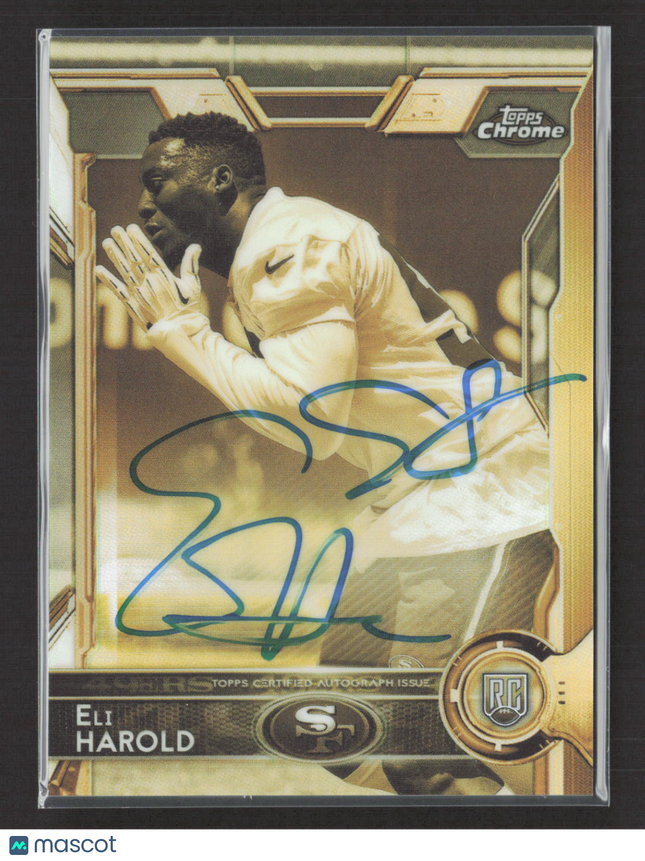 2015 Topps Chrome Eli Harold #158 RC Auto Sepia /150