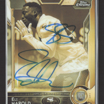 2015 Topps Chrome Eli Harold #158 Sepia Refractor RC Auto /150
