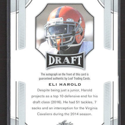 2015 Leaf Draft Eli Harold #BA-EH1 Auto