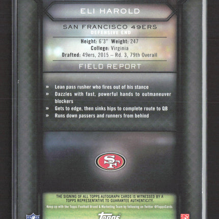 2015 Topps Field Access Eli Harold #9 Auto