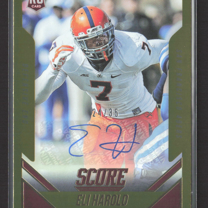 2015 Panini Score Gold Zone Eli Harold #343 RC 24/35 Auto