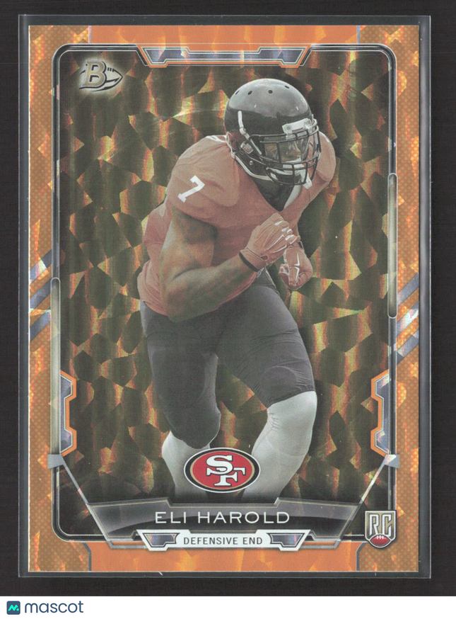 2015 Bowman Eli Harold #69 Orange Atomic Refractor RC /50