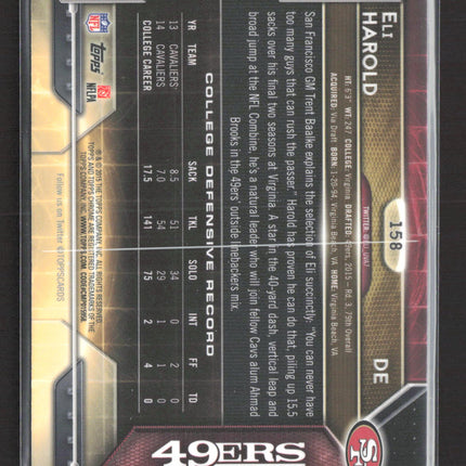 2015 Topps Chrome Eli Harold #158 Orange RC