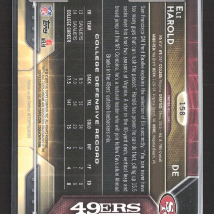 2015 Topps Chrome Eli Harold #158 Green Refractor RC