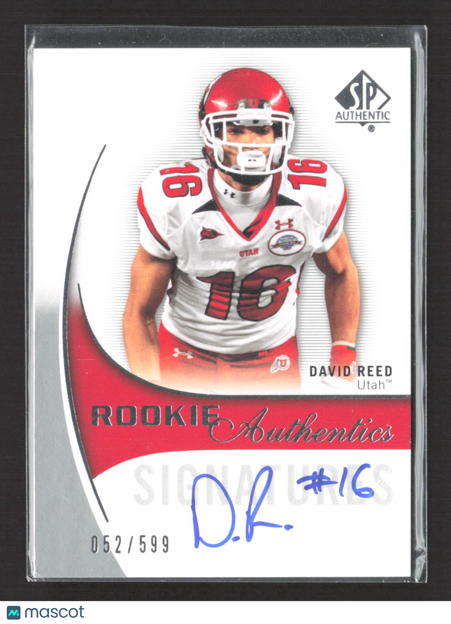 2010 UD SP Authentic Rookie Authentics Signatures David Reed #173 052/599 Auto