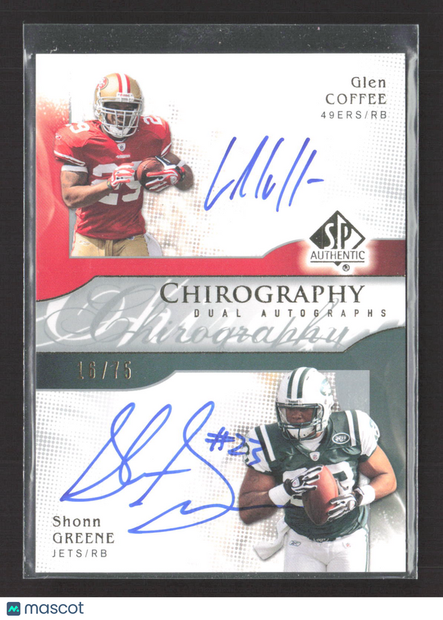 2009 Upper Deck SP Glen Coffee Shonn Greene #CH2-GS Dual Auto /75