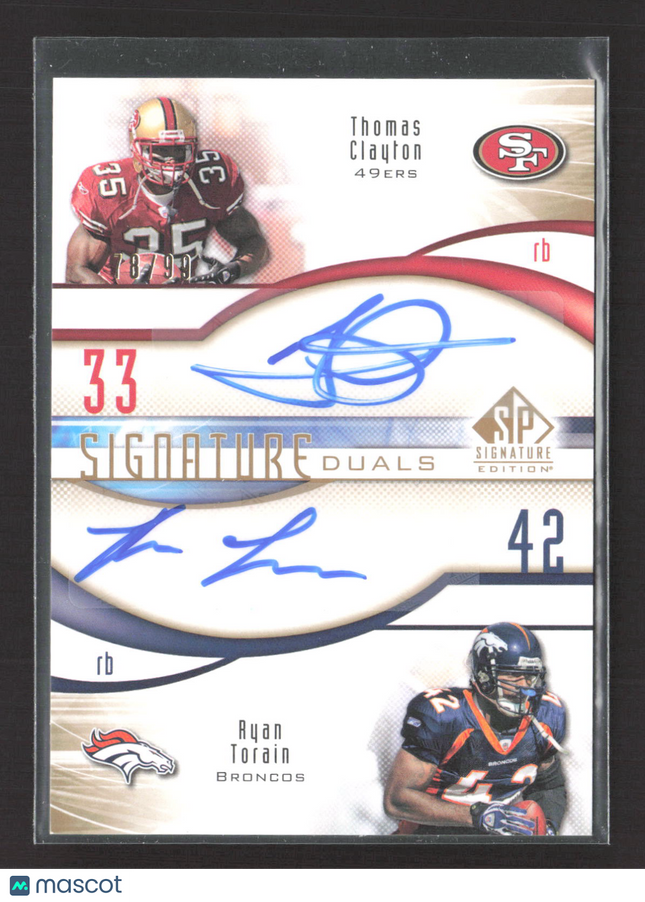 2009 Upper Deck SP Edition Signature Duals Thomas Clayton #D-RT Auto /99