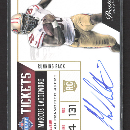 2013 Panini Prestige Draft Tickets Marcus Lattimore #27 RC Auto