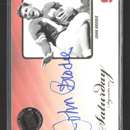 2009 Press Pass Legends Saturday Signatures John Brodie #SS-JB Auto