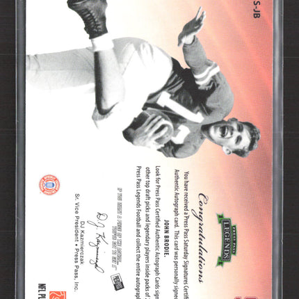 2009 Press Pass Legends Saturday Signatures John Brodie #SS-JB Auto