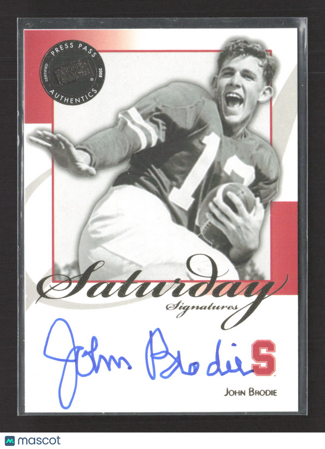 2008 Press Pass Legends Saturday Signatures John Brodie #SS-JB Auto