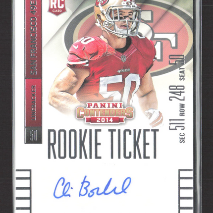 2014 Panini Contenders Chris Borland #113 Rookie Ticket RC Auto