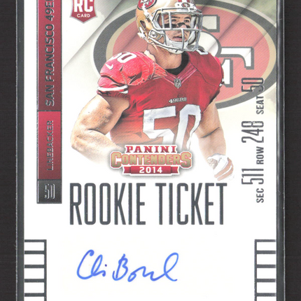 2014 Panini Contenders Chris Borland #113 Rookie Ticket RC Auto