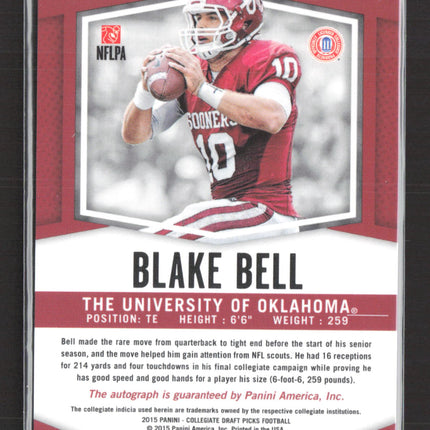 2015 Panini Prizm Collegiate Draft Picks Blake Bell #155 RC Auto