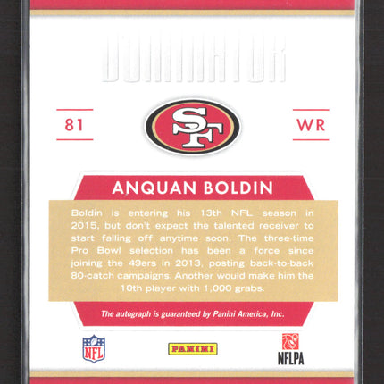 2015 Panini Donruss Dominator Anquan Boldin #DA-AB 045/150 Auto
