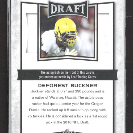 2016 Leaf Draft DeForest Buckner #BA-DFB Auto