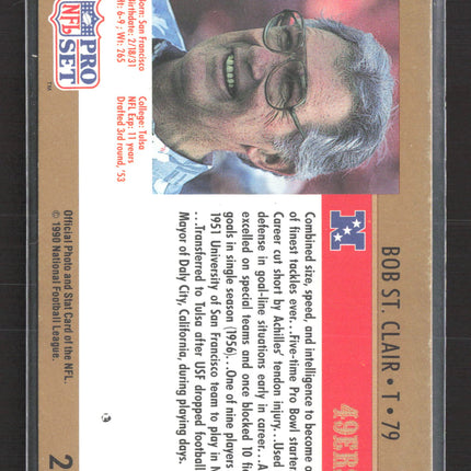 1990 Pro Set Hall of Fame Selection Bob St. Clair #29 Auto IP