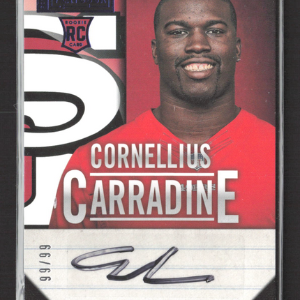 2013 Panini Playbook Cornellius Carradine #124 RC 99/99 Auto