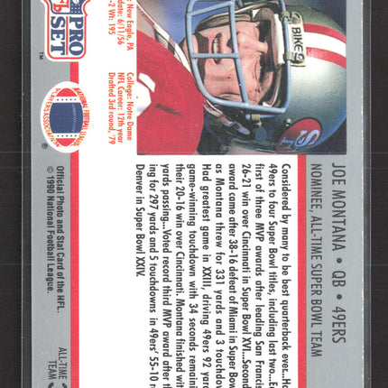 1990 Pro Set Joe Montana #33 Auto IP