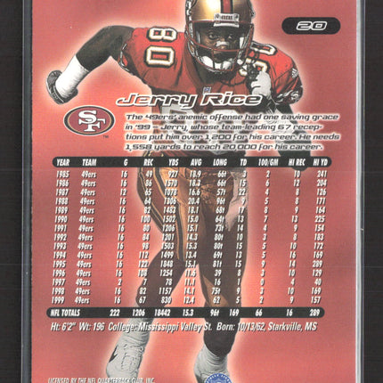2000 Fleer Ultra Jerry Rice #20 Auto IP
