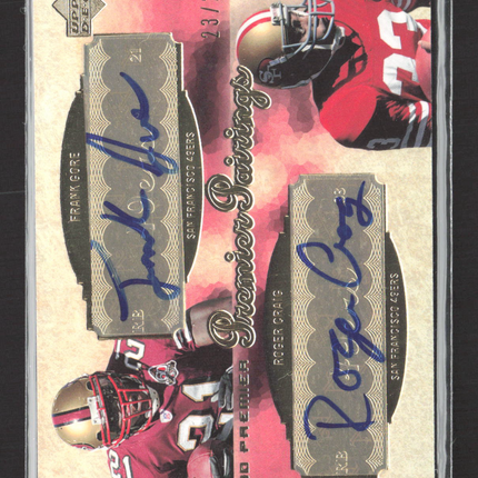 2007 Premier Premier Pairings Frank Gore Roger Craig #PPD-9 Gold 23/25 Auto