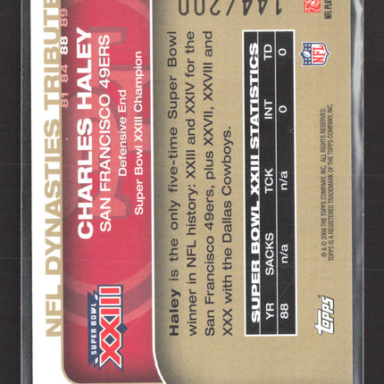 2008 Topps NFL Dynasties Tribute Charles Haley #DYNA-CH 144/200 Auto