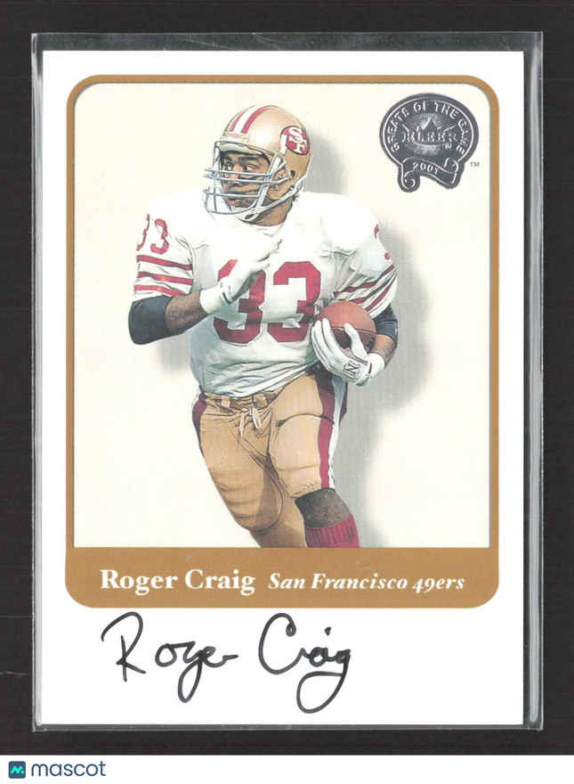 2001 Fleer Greats of the Game Roger Craig Auto