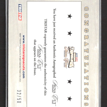 2007 Tristar Signa Cuts Hidden Treasures Roger Craig Cut Signature 32/50 Auto