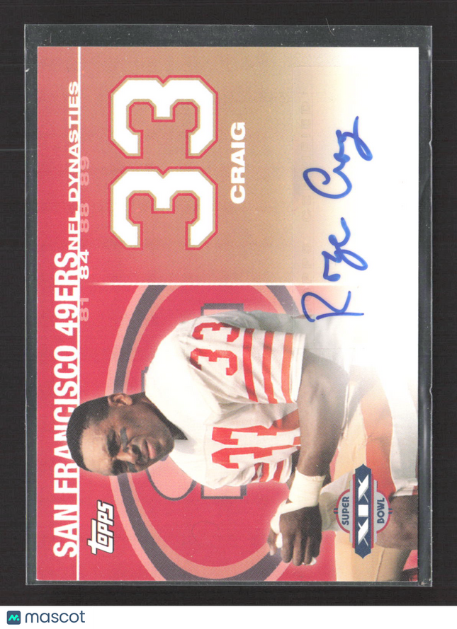 2008 Topps NFL Dynasties Roger Craig #DYNA-RCR 28/50 Auto